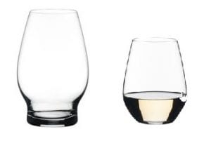Beer (left) and wine glasses on sale