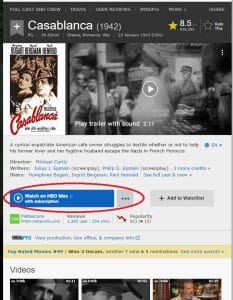 Casablanca on IMDB