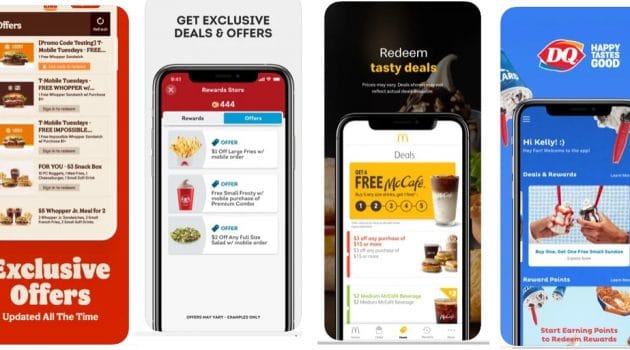 Burger King, Wendys, McDonalds, Dairy Queen apps
