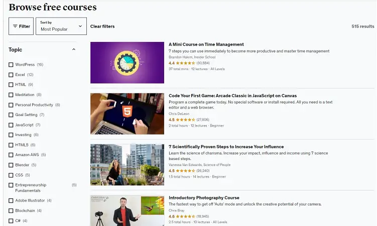 free onlnie courses from udemy